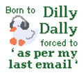 Dilly Dally Duck Needlepoint Canvas - Funny saying